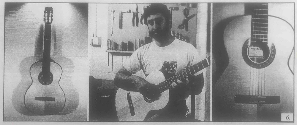 Photos of Simon Marty and his guitars